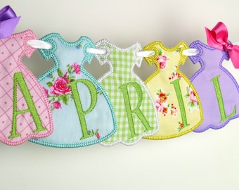 Party Dress Banner In The Hoop Project Machine Embroidery Design Applique Pattern 2 variations in 3 sizes 4", 5", 6" Fairy, Princess