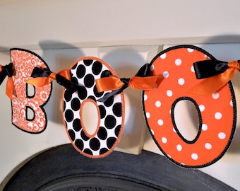 BOO Banner In The Hoop Banner Machine Embroidery Design Applique Patterns all done In-The-Hoop for Halloween in 4 sizes 4", 5", 6" and 7"