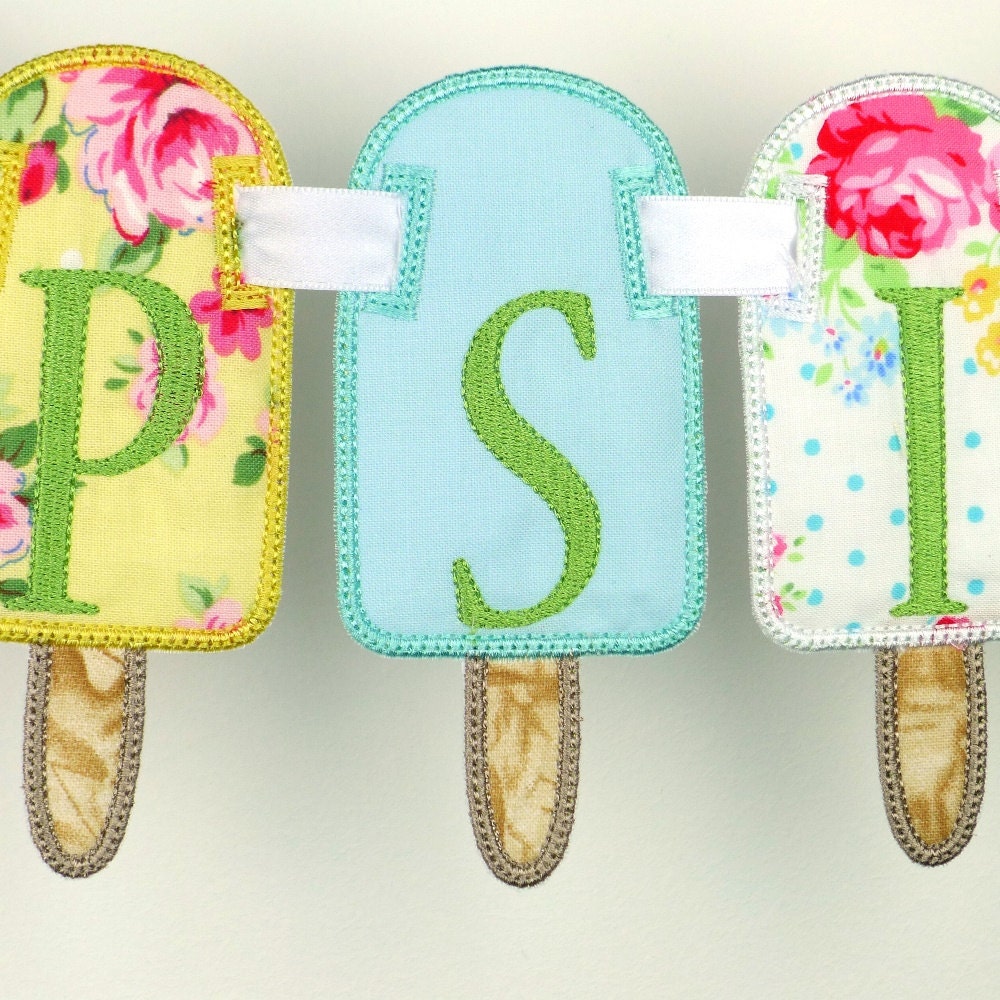 Popsocket Banner Popsicle Banner in the Hoop Project Machine Embroidery Design Applique ...