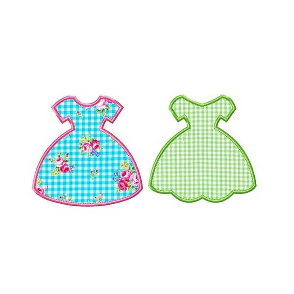 Party Dress Appliques Machine Embroidery Design Pattern 2 variations in 4 sizes 3", 4", 5", 6" Applique designs Princess, Fairy, Ballgown