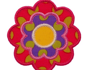 Flower Power Appliken Maschine Stickerei Designs Applique Muster in 4 Größen 3 ", 4", 5 "und 6"