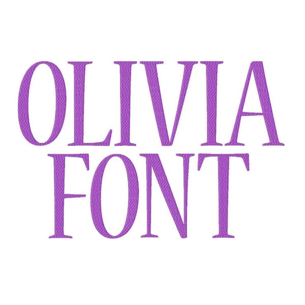Olivia Font Machine Embroidery Design Pattern in 4 sizes 2", 3", 4" and 5"