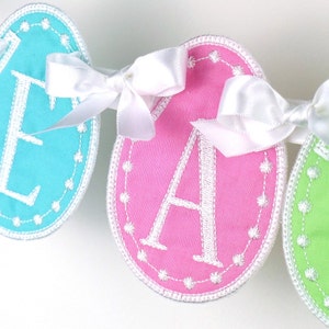 Easter Egg Banner In The Hoop Banners Machine Embroidery Designs Applique Patterns all done In-The-Hoop in 5 sizes 4", 5", 6", 7", 8"