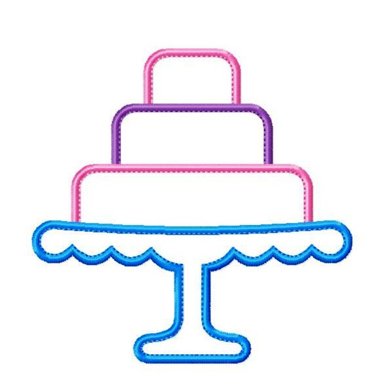 Tiered Cake Appliques Machine Embroidery Designs Applique Etsy