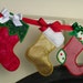 Christmas Stocking ITH Banner Machine Embroidery Design Applique Bunting Patterns all done In The Hoop 3 variations 4 sizes 4 