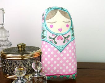 Natasha Babushka Doll Toy 7inch In The Hoop Project Applique Machine Embroidery Design Pattern