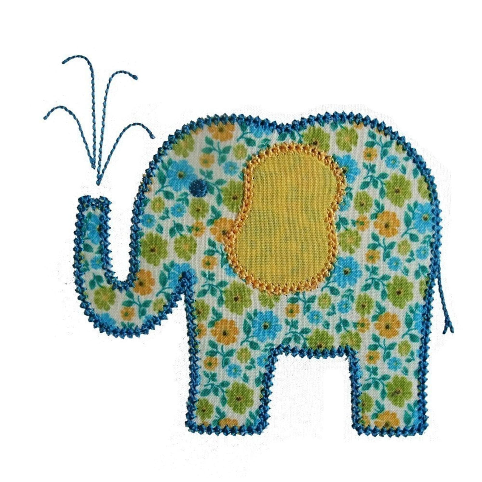 Elina Elephant Machine Embroidery Applique Design Pattern in 5 Etsy