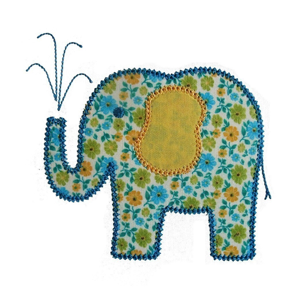 Elina  Elephant Machine Embroidery Applique Design Pattern in 5 sizes…