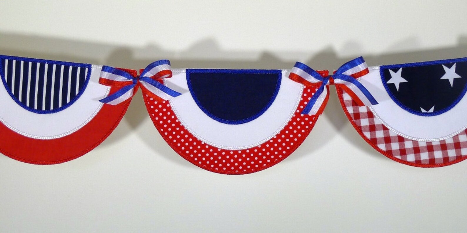 Patriotic Bunting in the Hoop Banner Machine Embroidery Design Etsy
