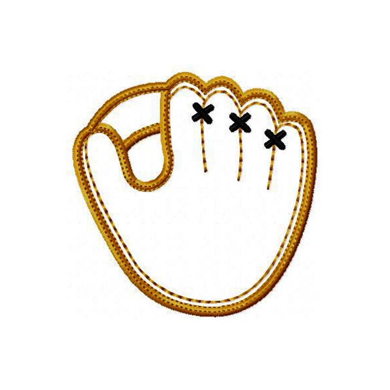 Baseball Glove Mitt Machine Embroidery Applique Design Pattern Etsy