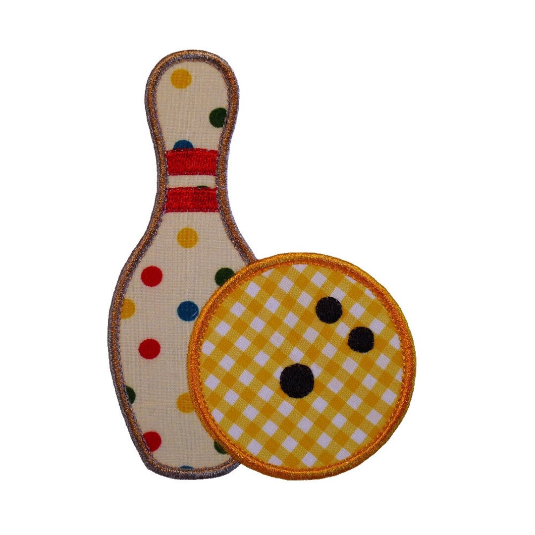 Bowling Pin and Bowling Ball Set Appliques Machine Embroidery Etsy