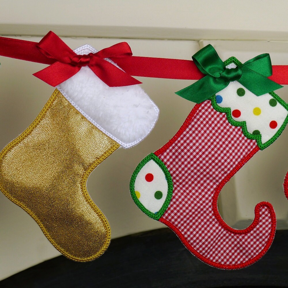 ITH Christmas stocking with Santa embroidery design 3 sizes Embroidery