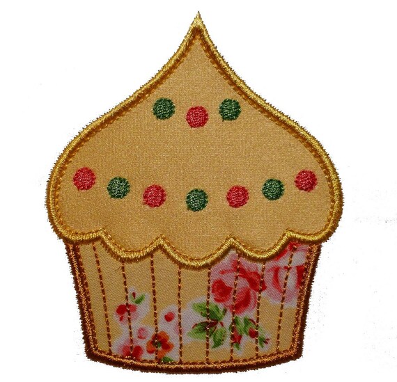 Frosted Cupcake Applique Machine Embroidery Design Pattern in Etsy