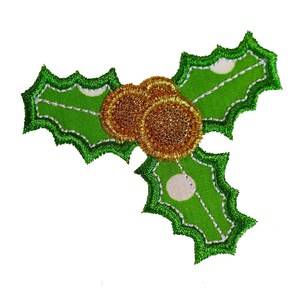 Christmas Holly Machine Embroidery Design Applique Pattern in 3 sizes 3, 4 and 5 image 1
