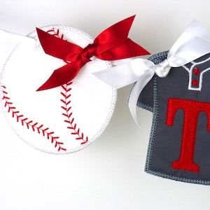 Baseball Banner In the hoop project Machine Embroidery Applique Design Pattern in 3 sizes 4", 5" and 6"