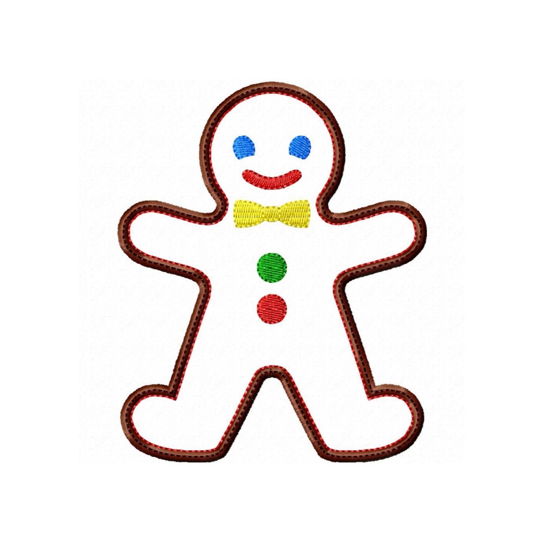 Gingerbread Man Applique Machine Embroidery Design Pattern in - Etsy
