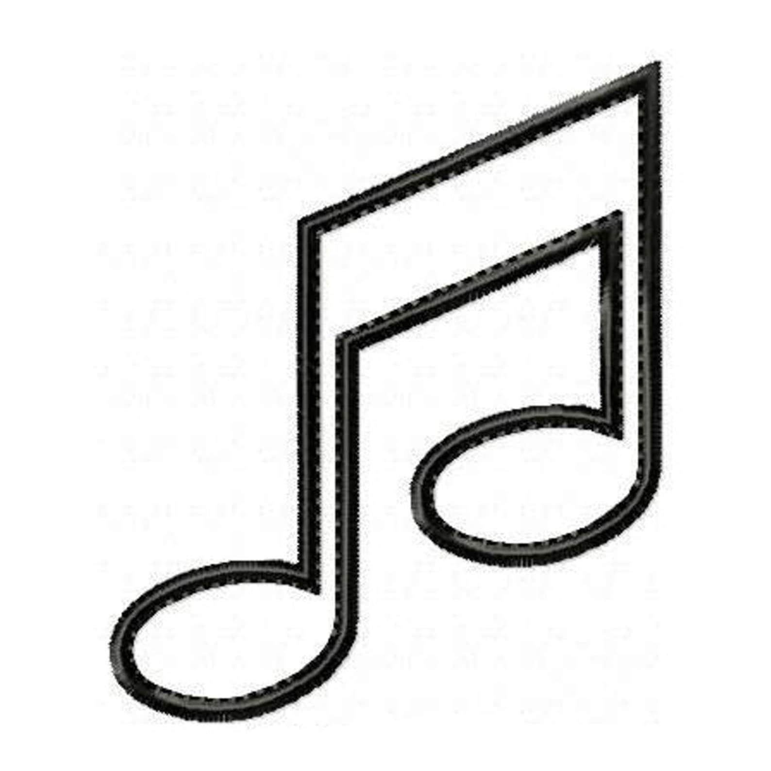Music Note Applique Machine Embroidery Design Pattern in 4 Etsy