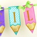Pencil Banner ITH Project Applique Machine Embroidery Design Patterns all done in the hoop in 7 sizes 4 