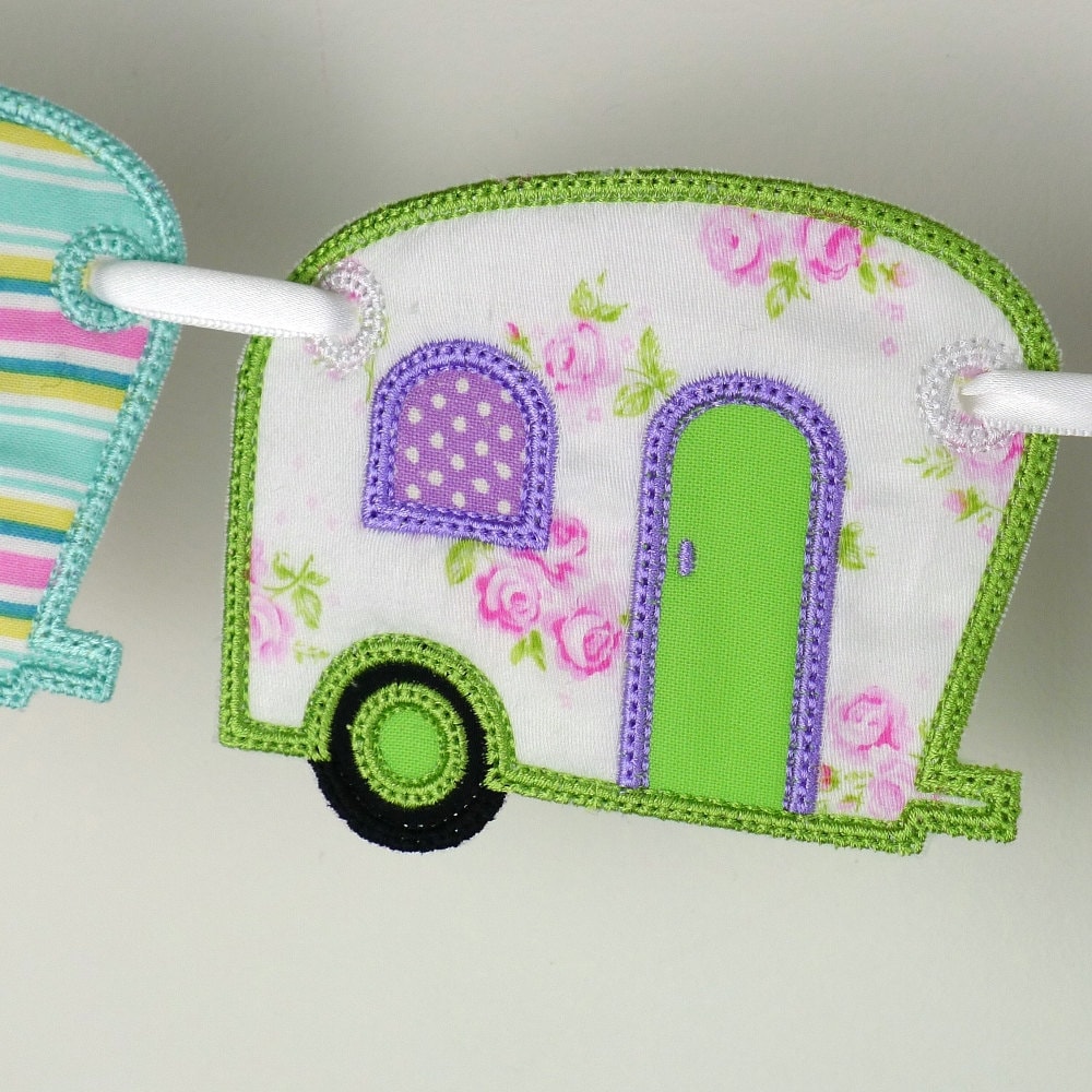 Vintage camper banner in the hoop project machine embroidery  etsy Vintage camper banner in the hoop project machine embroidery  etsy