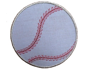 Baseball Machine Embroidery Applique Design Pattern in 3 sizes 3", 4" and 5"