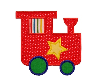 Toy Train Appliques Machine Embroidery Applique Design Pattern in 4 sizes 3", 4", 5" and 6"