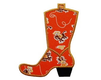 Cowboy Boot Machine Embroidery Designs Applique Patterns in 4 sizes 3", 4", 5" and 6"