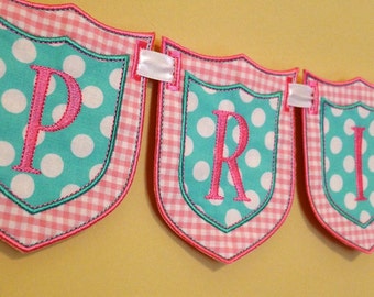 Schild Banner In The Hoop Banner Maschine Stickerei Designs Applique Muster alle getan In-The-Hoop in 4 Größen, 4 ", 5", 6 "und 7"