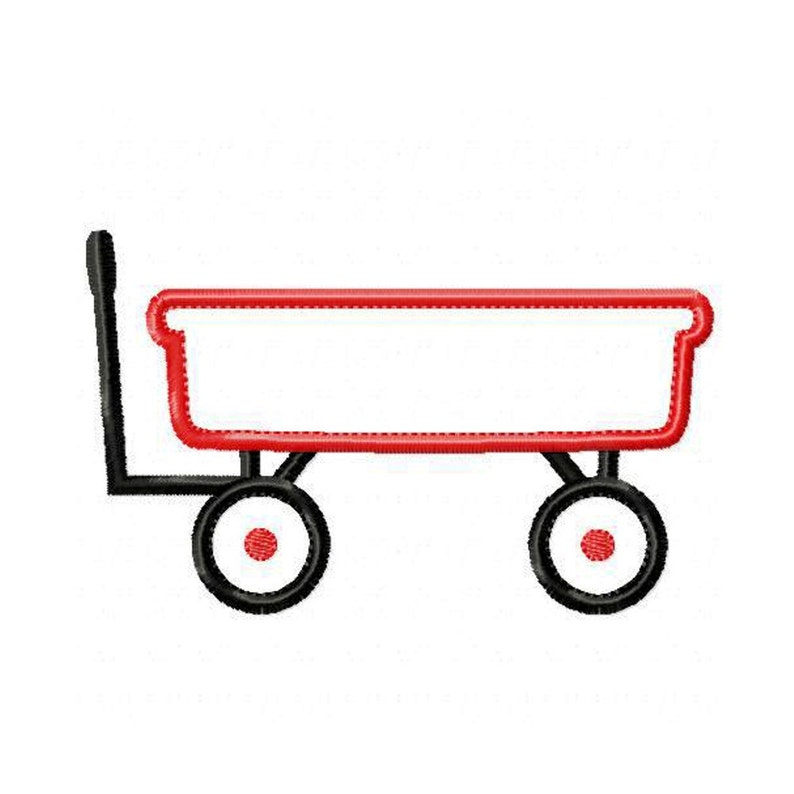 Red Wagon Appliques Machine Embroidery Designs Applique Patterns in 4 sizes 4, 5, 6 and 7 image 2