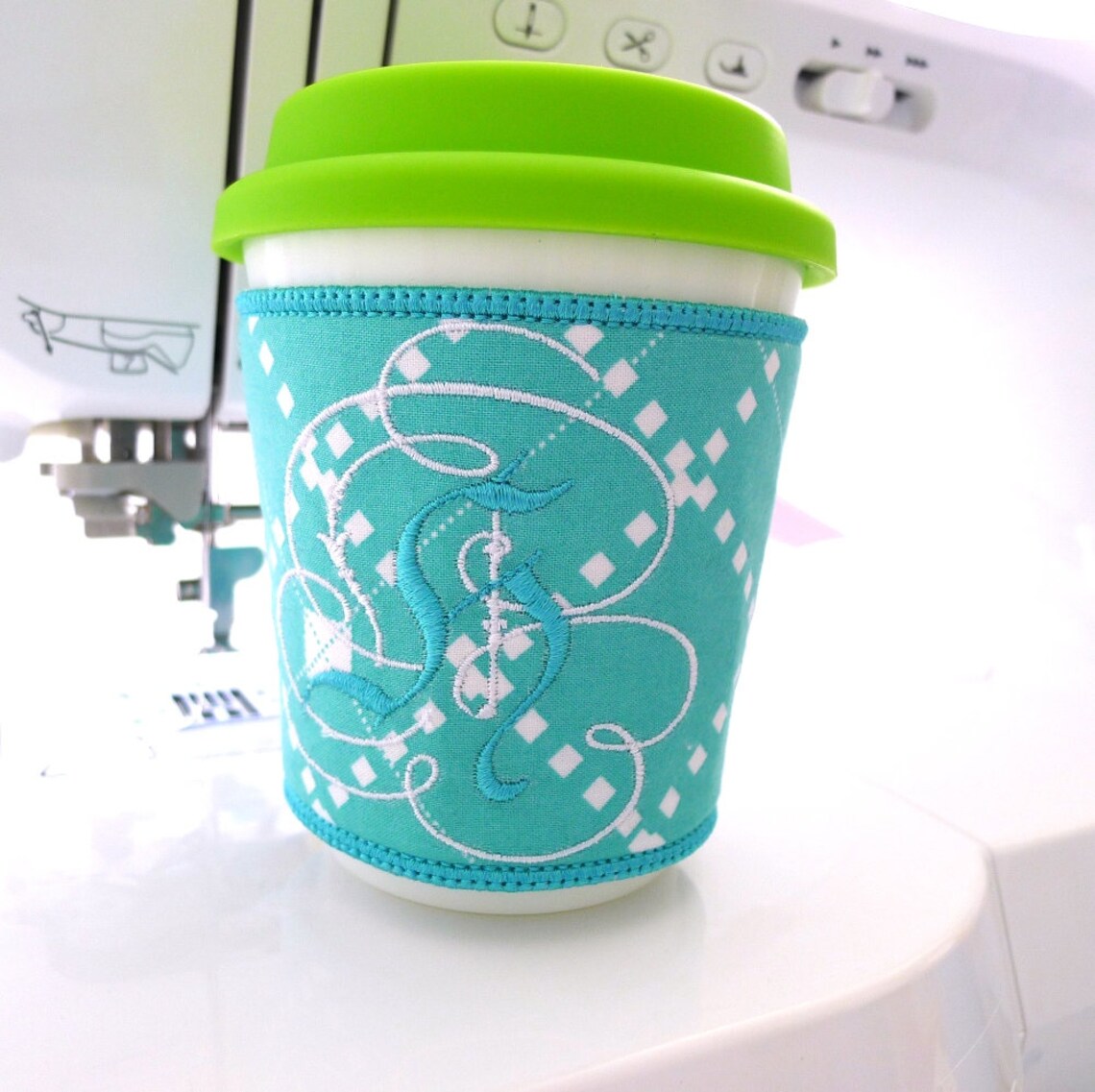 Coffee Cup Sleeve In The Hoop Project Machine Embroidery Etsy