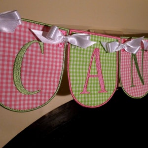 Candy Shop Banner ITH Machine Embroidery Applique Design Pattern all done In-The-Hoop in 4 sizes 4&quot;, 5&quot;, 6&quot; and 7&quot;