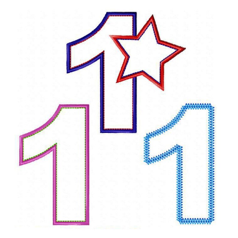Number One First Birthday Set Machine Embroidery Designs Etsy