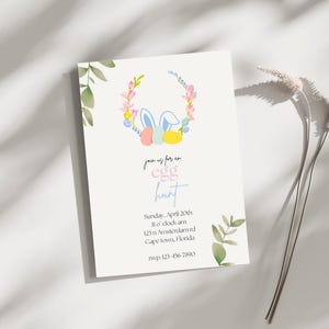 Easter Egg Hunt Invitation, canva template