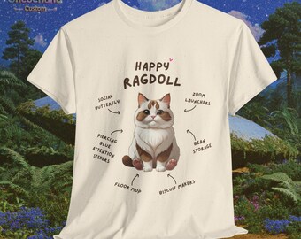 Ragdoll Cat Anatomy T-Shirt, Funny Pet Lover Gift