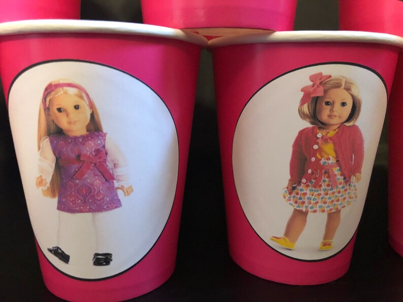 American Girl Doll Birthday Party PACK Paper Cups /& Plain Plates for 25
