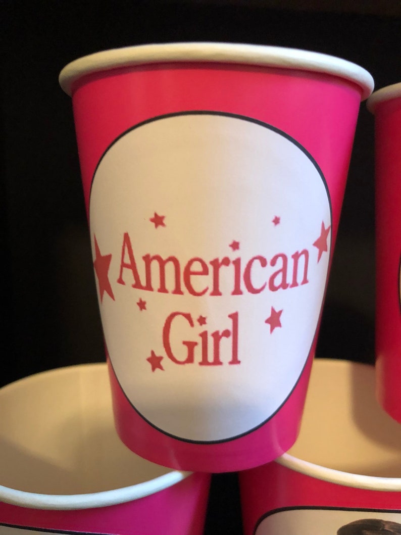 American Girl Doll Birthday Party PACK Paper Cups /& Plain Plates for 25