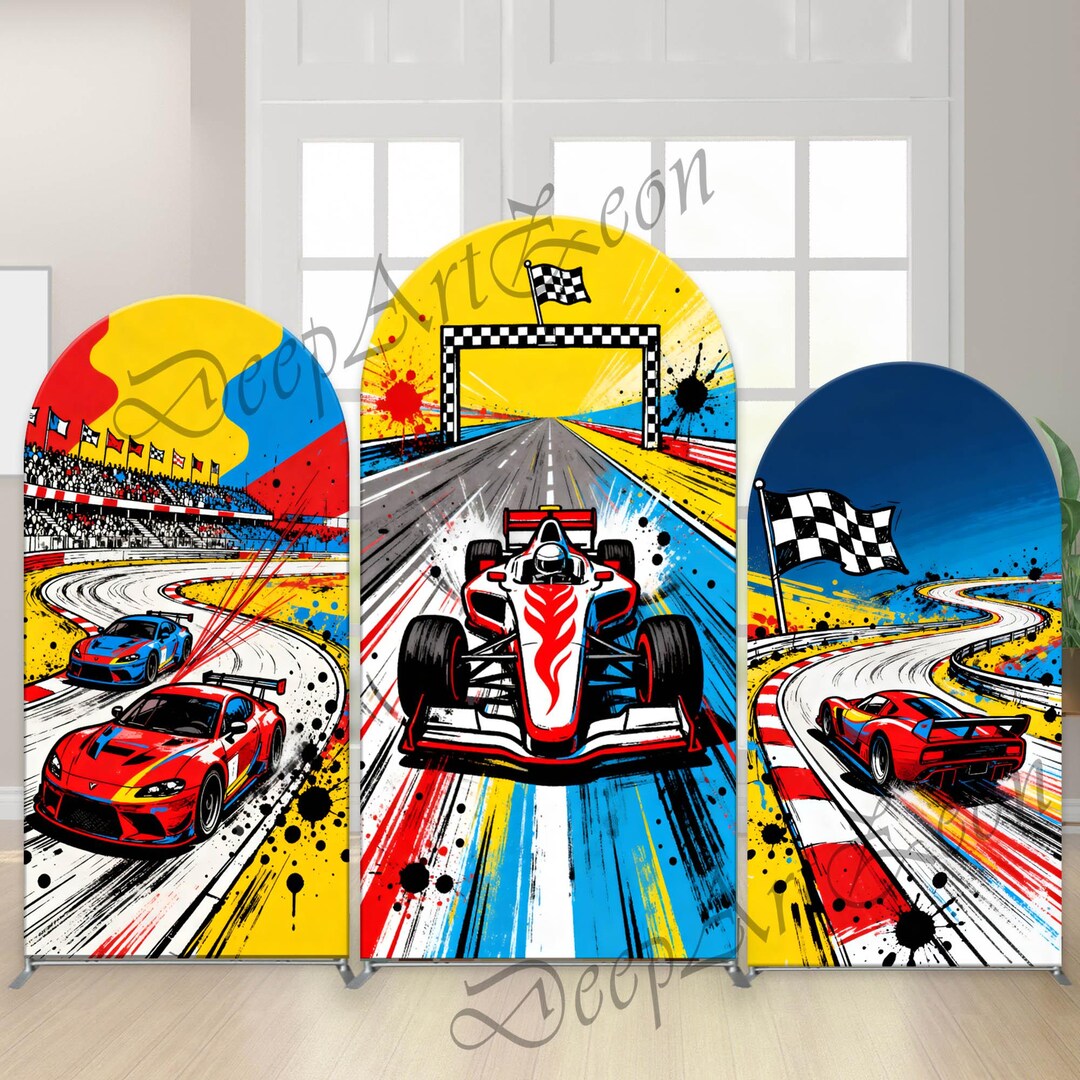 Photo Backdrops Auto Frame Racing Car Backdrop Arch Cover: Baby Shower, Boy Birthday Party ...