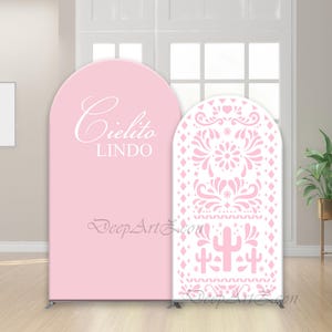 Pink Cielito Lindo Arch Back Drop Cover Baby Shower Birthday Party Mexican Wedding Baptism Fiesta Chiara Photo Background Cover