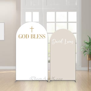 God Bless Arch Photo Backdrop Cover First Communion Photo Background God Bless Baptism Fabric Chiara Photo Backdrop Cover