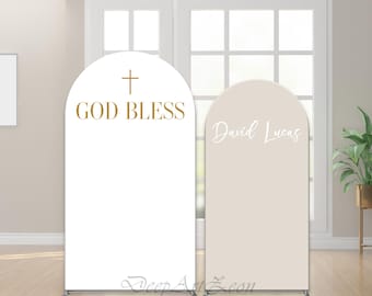 Copertura per fondale "God Bless Arch": prima comunione, battesimo, tessuto bifacciale