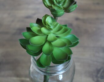 1 stem, Artificial Succulent, Faux, Plant, Green, Home Decoration, Arrangement, Silk Flower, Floral, DIY, Craft,  Centerpiece