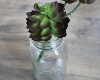 1 stem, Artificial Succulent, Faux, Plant, Green, Home Decoration, Arrangement, Silk Flower, Floral, DIY, Craft,  Centerpiece