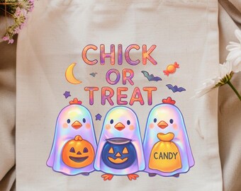 Bolsa de pollito o golosina, bolsa de dulces, bolsa de compras bonita, regalos de Halloween, decoración de otoño, bolsa de pollo, regalo para amantes de los pollos, regalo para mamá gallina