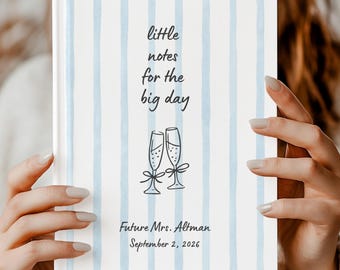 Diario de planificación de boda personalizado, diseño de acuarela a rayas, regalo de compromiso