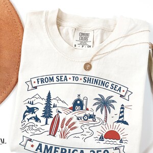 Sudadera America 250, Camiseta From Sea to Shining Sea, Camiseta patriótica, Camiseta de celebración USA 250, Camiseta vintage americana, Cuatro de julio imagen 10