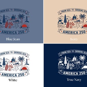 Sudadera America 250, Camiseta From Sea to Shining Sea, Camiseta patriótica, Camiseta de celebración USA 250, Camiseta vintage americana, Cuatro de julio imagen 8
