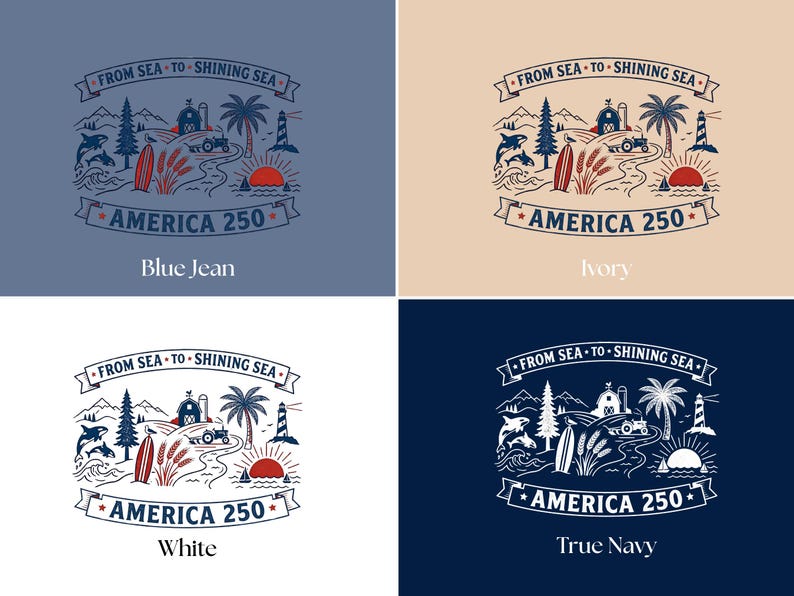 Sudadera America 250, Camiseta From Sea to Shining Sea, Camiseta patriótica, Camiseta de celebración USA 250, Camiseta vintage americana, Cuatro de julio imagen 8