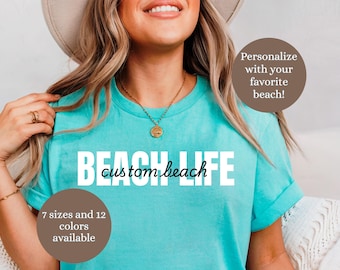 Camisa de playa personalizada, Camisa de playa favorita, Folly Beach, Viaje familiar a la playa, Camisa de playa familiar personalizada, Vida en la playa, Camisas de vida en la playa