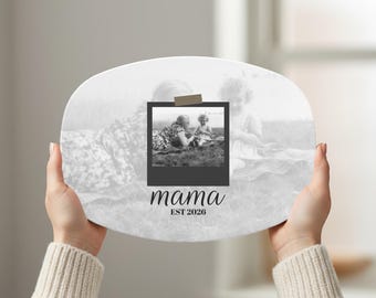 Plato personalizado con foto para mamá, regalo del Día de la Madre para mamá, plato con foto personalizado, regalo del primer Día de la Madre, regalo para la abuela, recuerdo de fotos familiares
