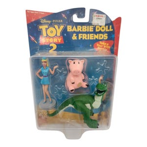 Vintage 2000 Toy Story 2 Barbie and Friends Mattel Figure Set NIP Hamm Rex Buzz Lightyear Disney Pixar Collectible image 1