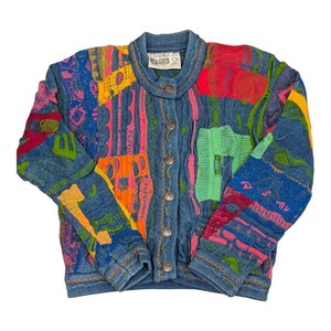 【Vintage】COOGI 3D KNIT CARDIGAN Vintage 90s Coogi Australia 3D Knit Wool Cardigan Sweater Size S